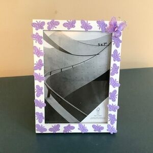 5x7 lavender butterfly ribbon and chiffon butterfly accent picture frame